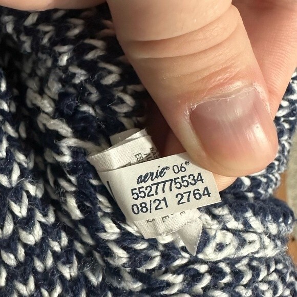 Aerie Navy Love Oversized Fairisle 1/4 Zip Pullover Size Small - Picture 14 of 15